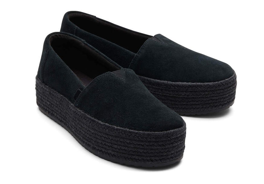 TOMS Alpargatas | Women'S Black Suede Alpargatas | Toms