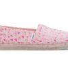 TOMS Prints & Patterns | Youth Pastel Pink Foil Hearts Print Alpargata | Toms