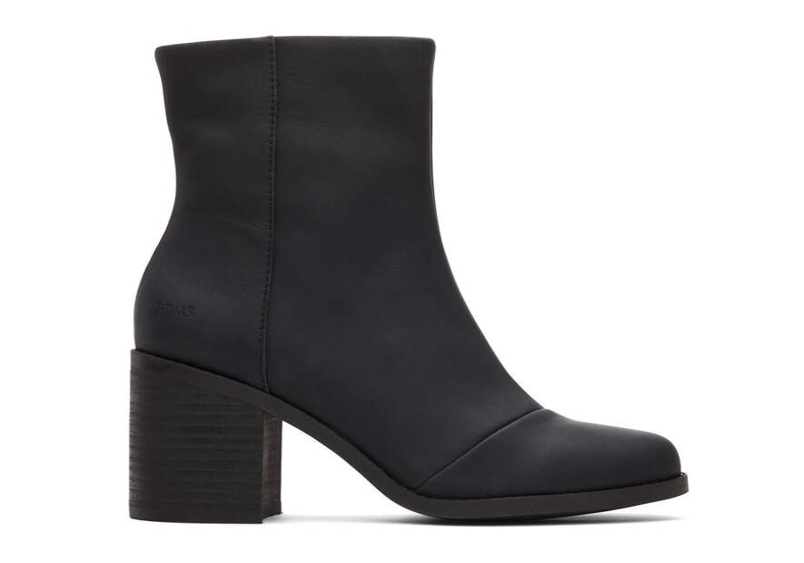 TOMS Boots & Booties | Women'S Black Leather Evelyn Boots | Toms