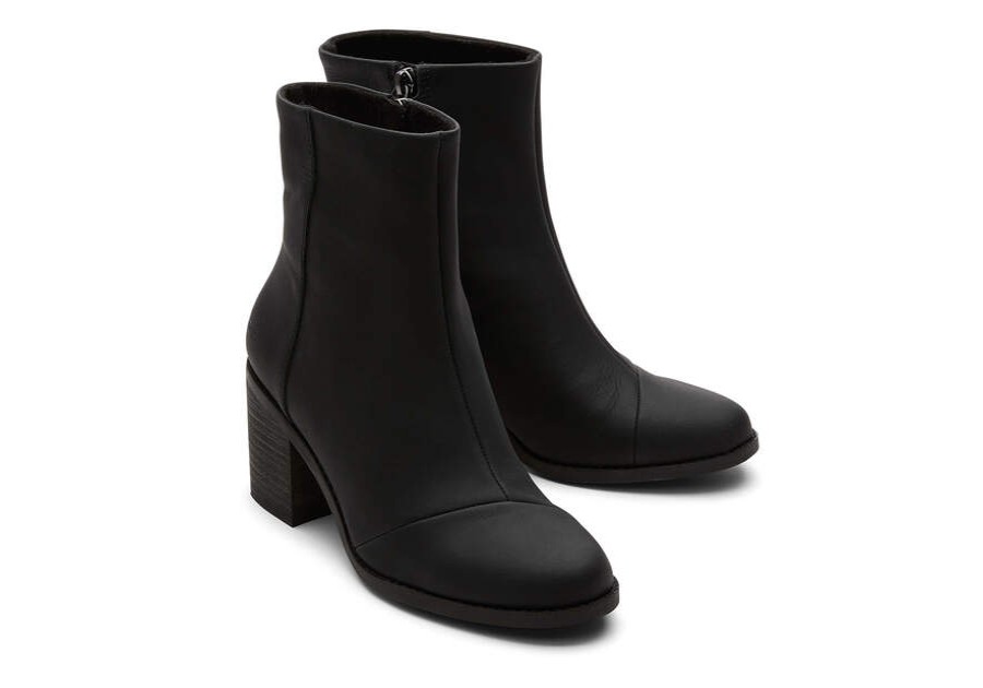 TOMS Boots & Booties | Women'S Black Leather Evelyn Boots | Toms