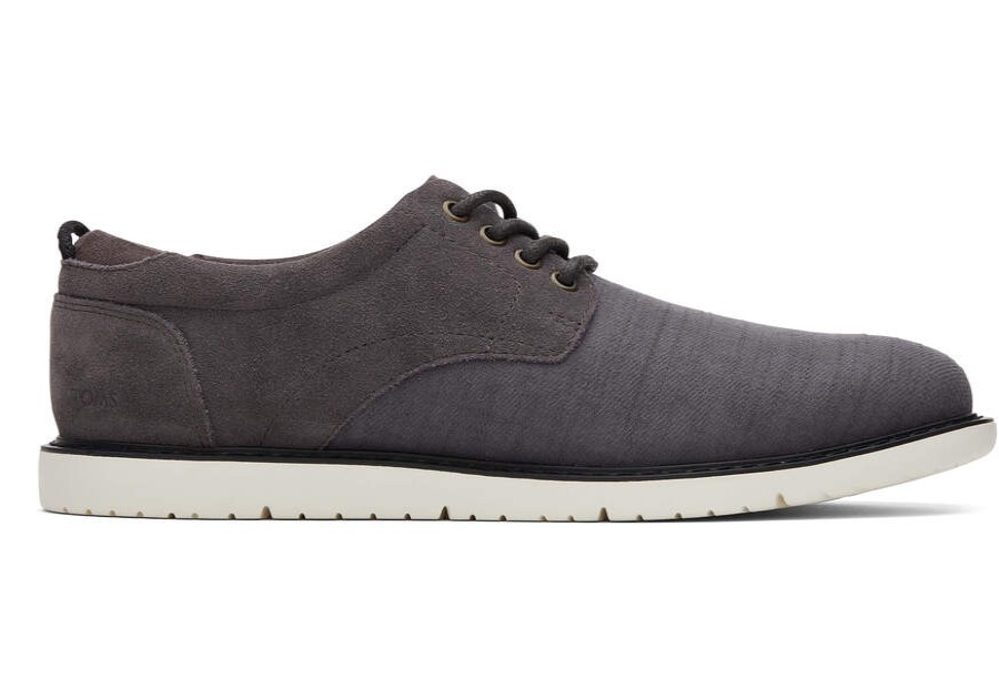 TOMS Special Occasions | Mens Navi Pavement Grey Heavy Twill Suede Dress Casual Shoe | Toms