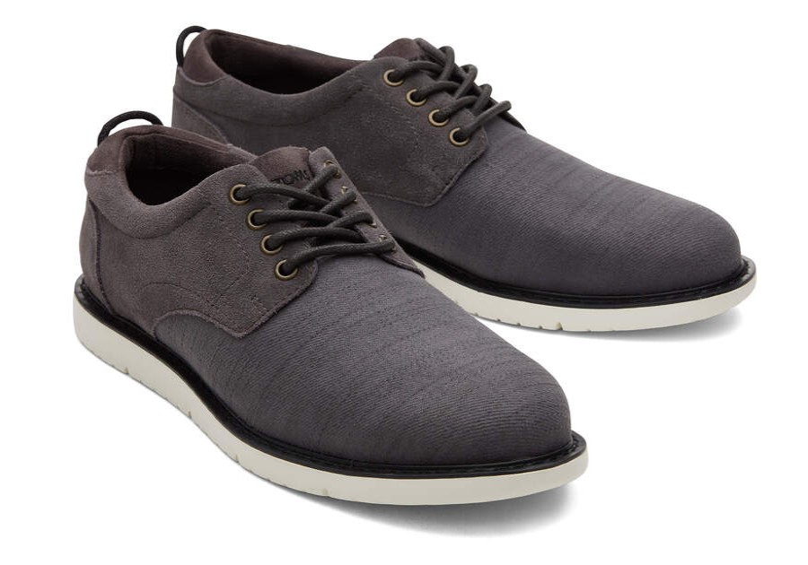 TOMS Special Occasions | Mens Navi Pavement Grey Heavy Twill Suede Dress Casual Shoe | Toms