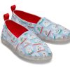 TOMS Prints & Patterns | Youth'S Blue Glow In The Dark Snowglobes Print Alpargatas | Toms