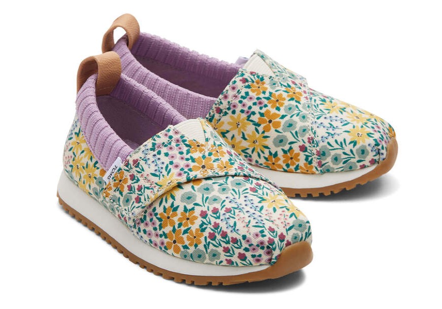 TOMS Prints & Patterns | Tiny'S Natural Wildflowers Canvas Print Alp Resident Sneakers | Toms