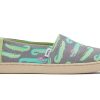 TOMS Prints & Patterns | Youth Grey And Green Alpargata Crocodiles Espadrille Slip On Shoe | Toms