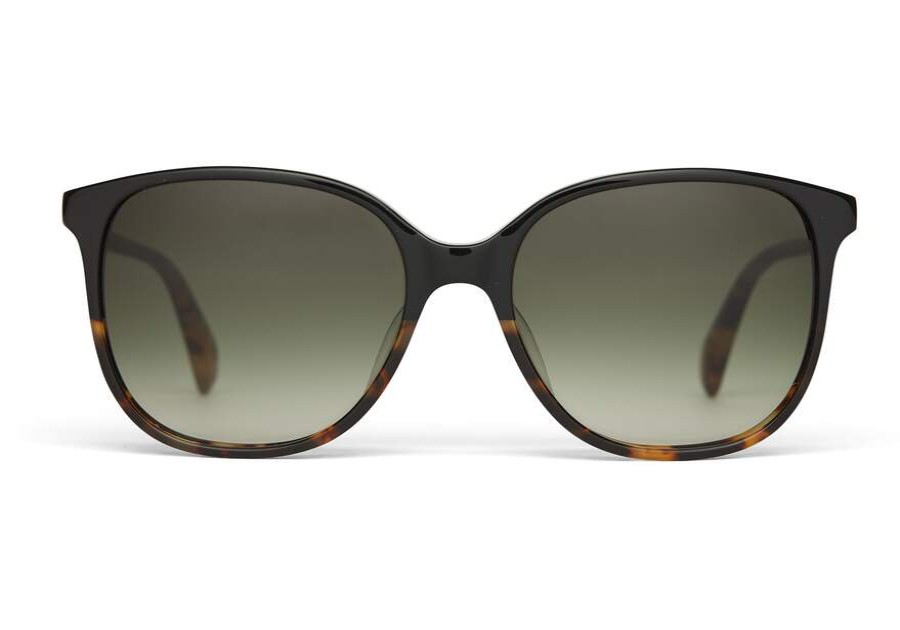 TOMS Sunglasses | Sandela Black Tortoise Olive Lens | Toms