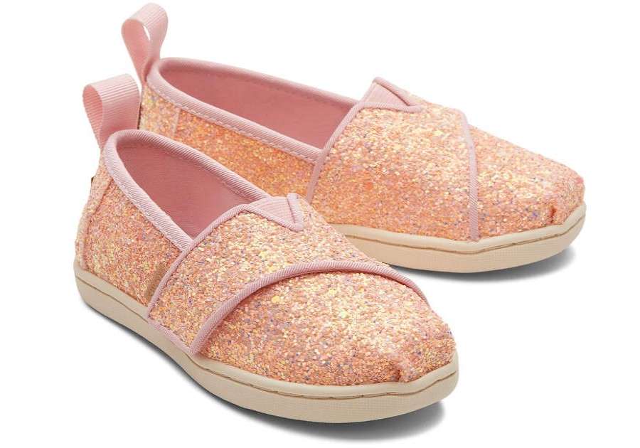 TOMS Prints & Patterns | Tiny'S Pink Chunky Glitter Alpargatas | Toms