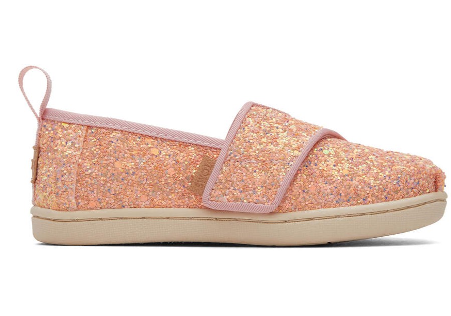 TOMS Prints & Patterns | Tiny'S Pink Chunky Glitter Alpargatas | Toms