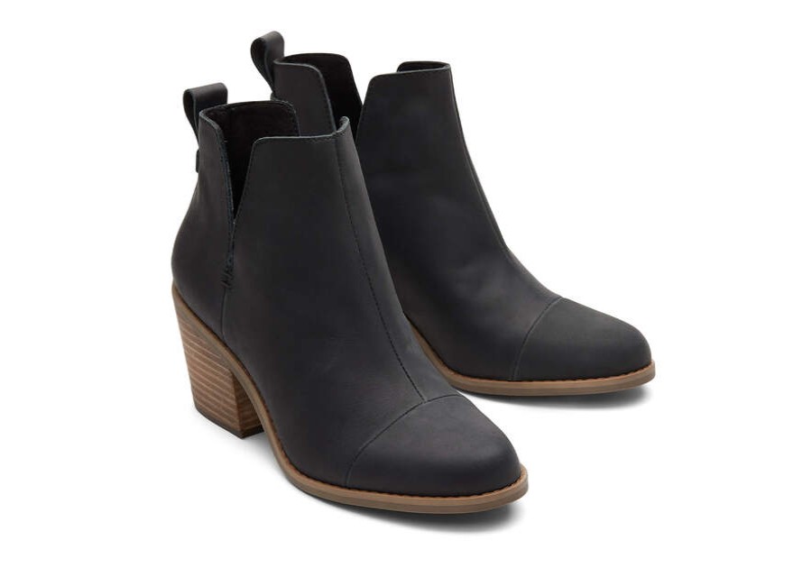 TOMS Boots & Booties | Women'S Black Everly Leather Boot | Toms