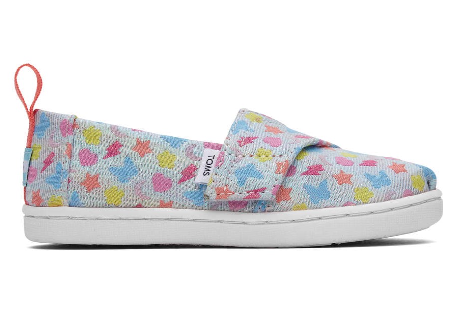 TOMS Prints & Patterns | Tiny Pastel Blue Glimmer Charms Alpargata | Toms