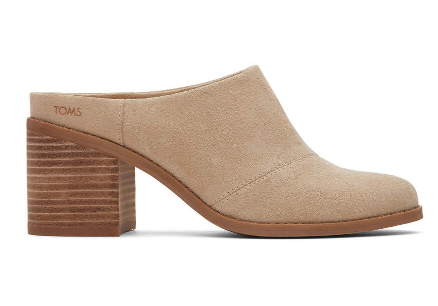 TOMS Boots & Booties | Women'S Natural Suede Evelyn Mule Boots | Toms