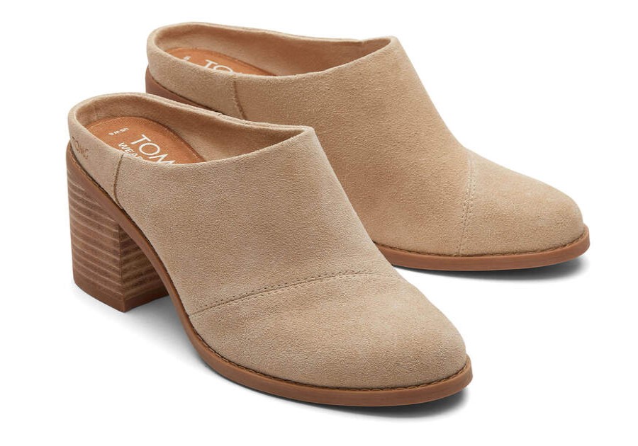 TOMS Boots & Booties | Women'S Natural Suede Evelyn Mule Boots | Toms