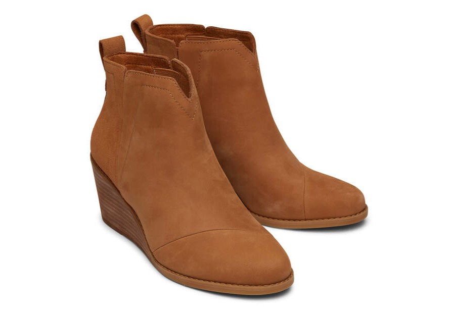 TOMS Boots & Booties | Women'S Natural Leather Suede Clare Boots | Toms