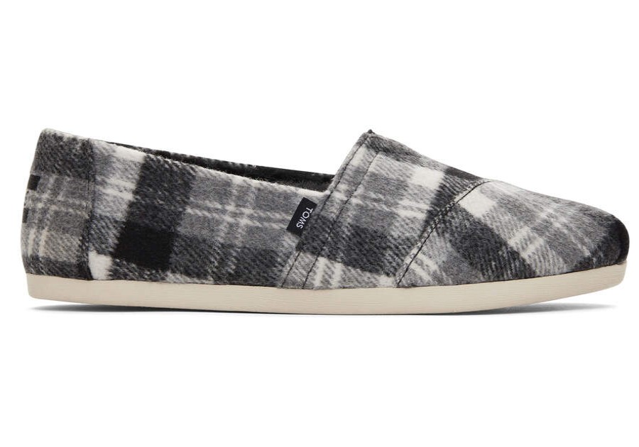 TOMS Exclusives | Women'S Grey Plaid Faux Fur Alpargatas | Toms