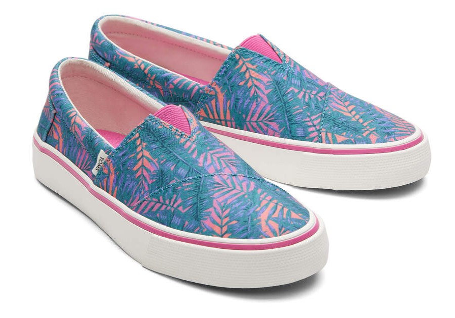 TOMS Slip Ons | Women'S Fenix Blue Palm Print Slip On Sneaker | Toms