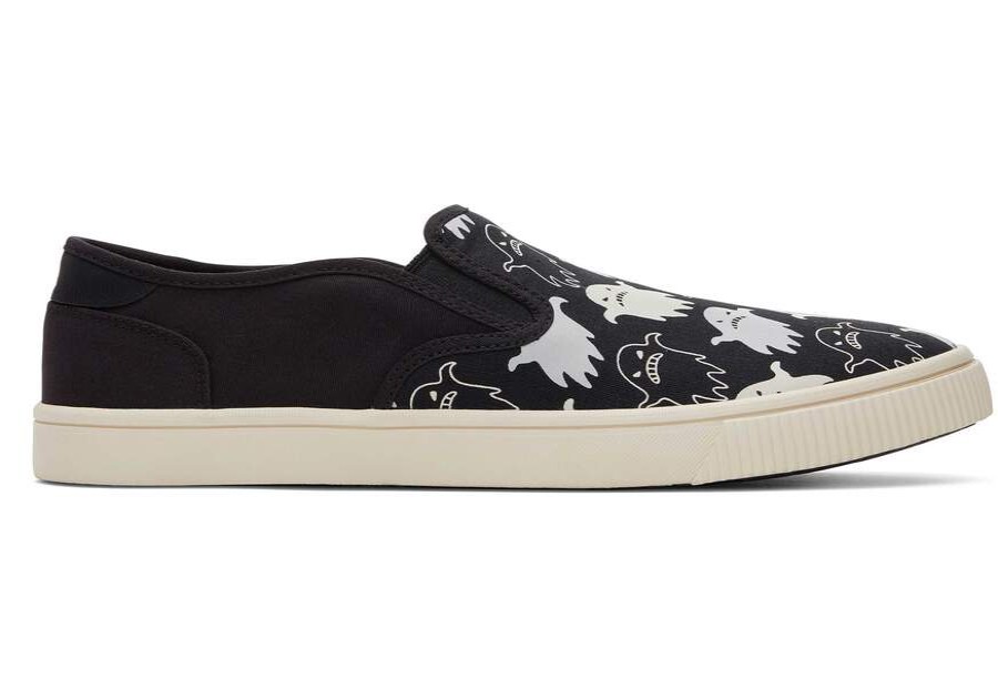 TOMS Prints & Patterns | Men'S Black Glow In The Dark Ghosts Print Baja Sneakers | Toms