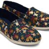 TOMS Exclusives | Women'S Navy Gold Foil Bells Print Alpargatas | Toms