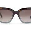 TOMS Sunglasses | Sloane Tortoise Ocean Grey Fade Frame And Dark Grey Gradient Lens Sunglass | Toms