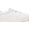 TOMS Sneakers | Women'S White Fenix Lace Up Leather Sneaker Shoe | Toms