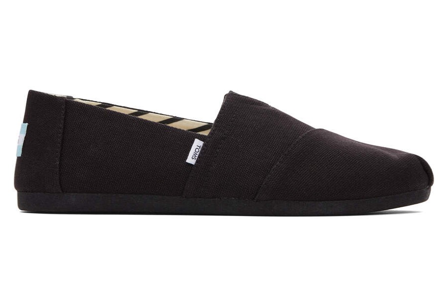 TOMS Alpargatas | Women'S Alpargata All Black Wide Recycled Cotton Espadrille | Toms