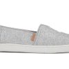 TOMS Special Occasions | Kids Youth Alpargata Silver Glitter Espadrille | Toms