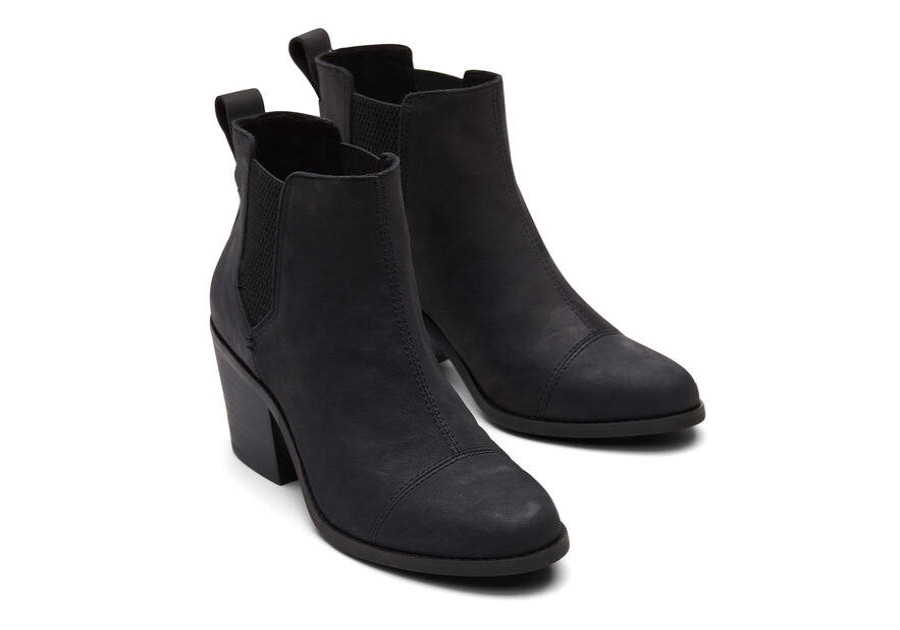 TOMS Boots & Booties | Everly Boot Black Leather Ortholite | Toms