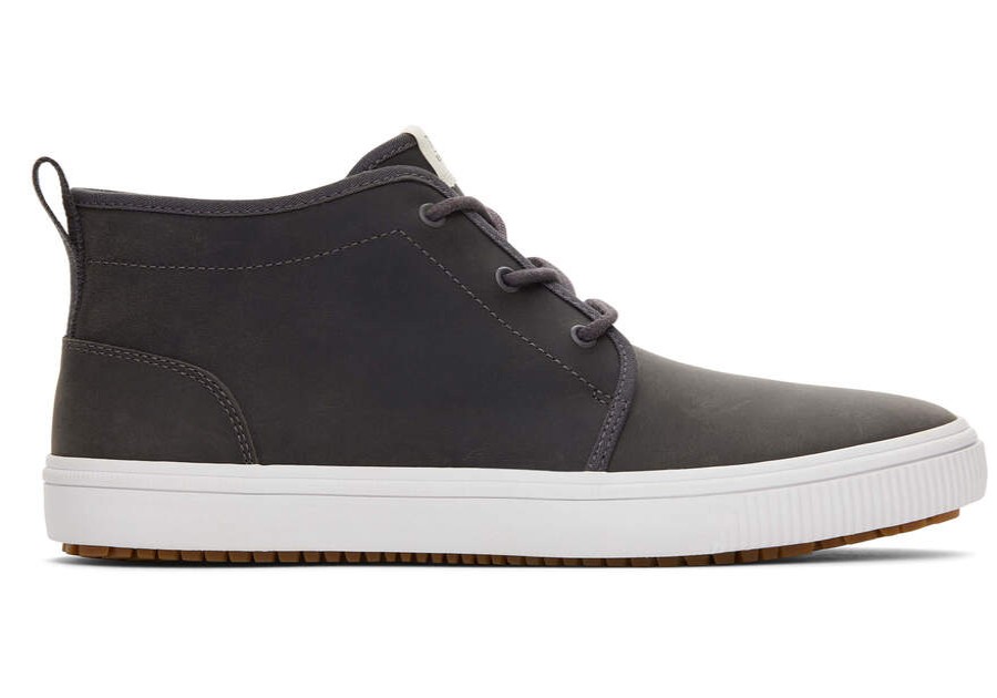 TOMS Winter Essentials | Men'S Grey Leather Carlo Mid Terrain Sneakers | Toms