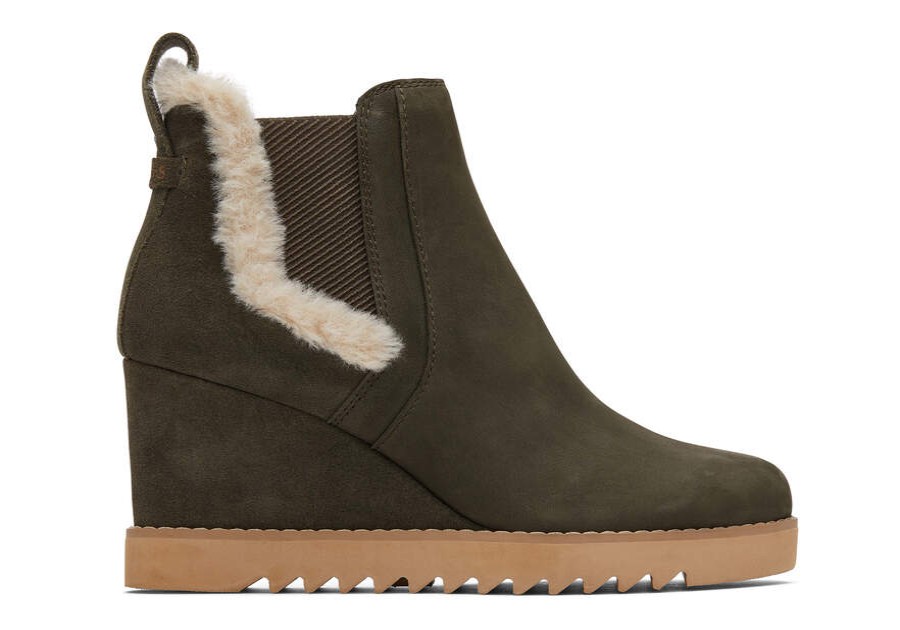 TOMS Boots & Booties | Women'S Green Maddie Nubuck Suede Boot | Toms