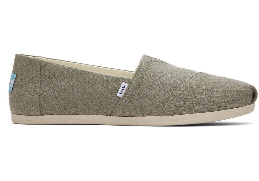 TOMS Alpargatas | Women'S Grey Eco Refibra Diamond Pattern Woven Alpargatas | Toms