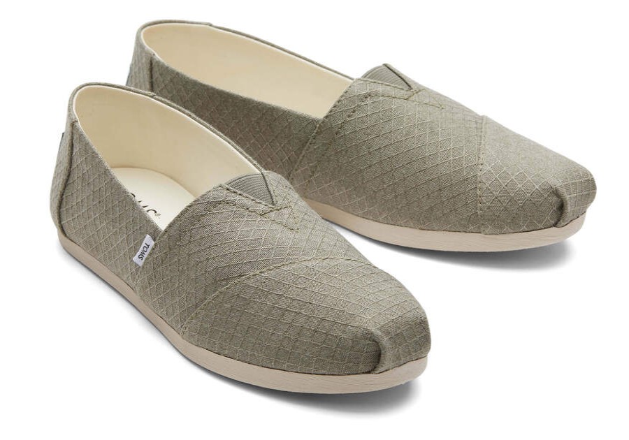 TOMS Alpargatas | Women'S Grey Eco Refibra Diamond Pattern Woven Alpargatas | Toms