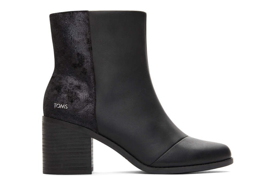 TOMS Exclusives | Women'S Black Suede Plush Foil Evelyn Boots | Toms