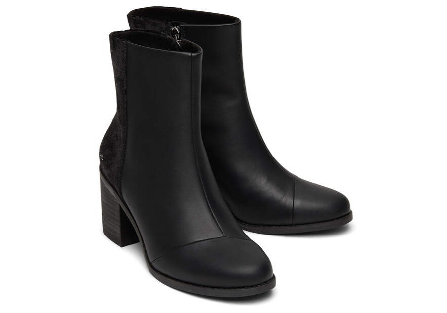 TOMS Exclusives | Women'S Black Suede Plush Foil Evelyn Boots | Toms