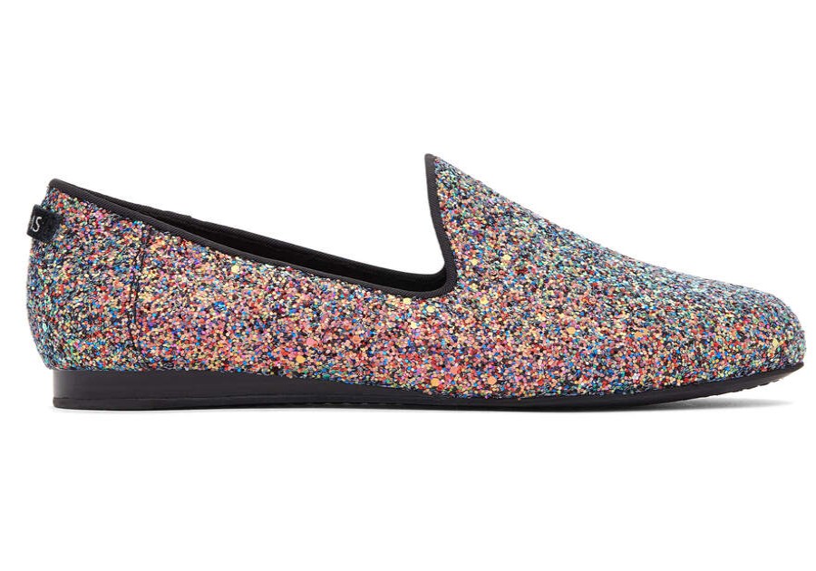 TOMS Exclusives | Women'S Black Chunky Glitter Darcy Flats | Toms