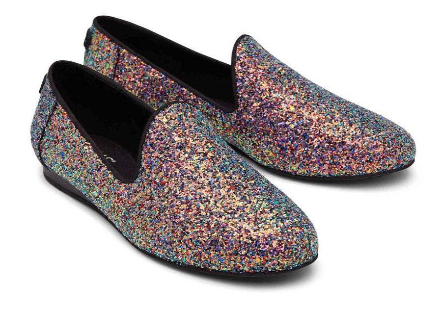 TOMS Exclusives | Women'S Black Chunky Glitter Darcy Flats | Toms