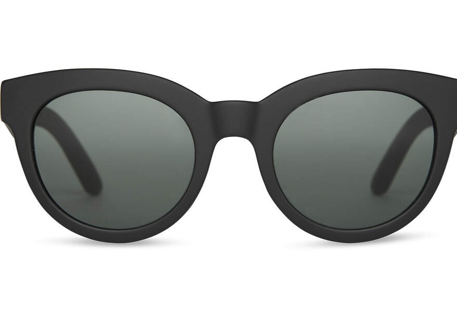 TOMS Sunglasses | Traveler Florentin Matte Black Green Grey Lens | Toms