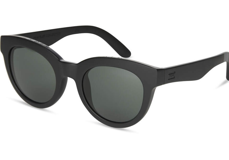 TOMS Sunglasses | Traveler Florentin Matte Black Green Grey Lens | Toms