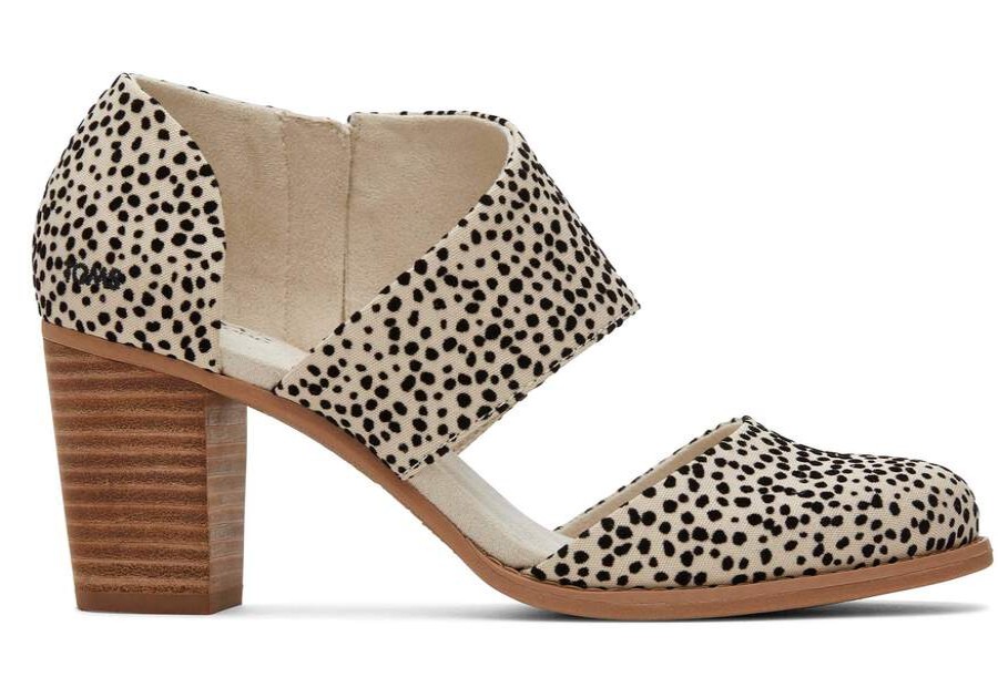 TOMS Dress Casual | Womens Milan Mini Cheetah Canvas Closed Toe Heels | Toms