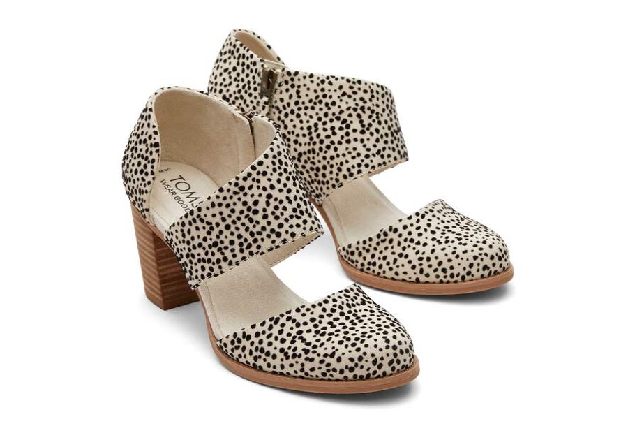 TOMS Dress Casual | Womens Milan Mini Cheetah Canvas Closed Toe Heels | Toms