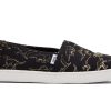 TOMS Prints & Patterns | Youth Black Glow In The Dark Dino Sketches Print Alpargata | Toms