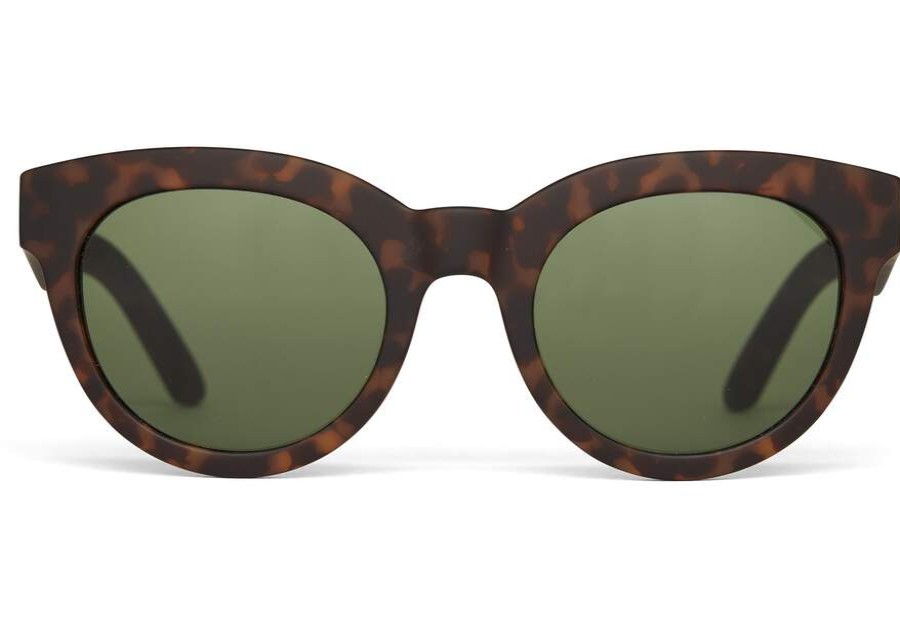 TOMS Sunglasses | Traveler Florentin Matte Tortoise Green Lens | Toms