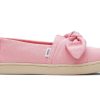 TOMS Special Occasions | Youth Carnation Pink Twill Glimmer/Bow Alpargata | Toms