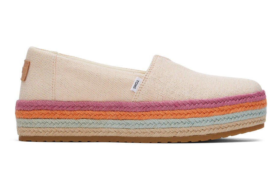 TOMS Alpargatas | Women'S Peach Metallic Valencia Platform Espadrille Slip On | Toms