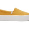 TOMS Platforms | Women'S Orange Washed Canvas Fenix Platform Slip-On Sneakers | Toms