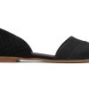 TOMS Dress Casual | Women'S Black Leather Embossed Waffle Jutti Dorsay Flats | Toms