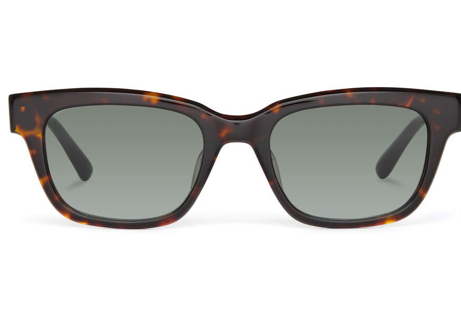 TOMS Sale | Holland Dark Tortoise Frame And Green Grey Lens Sunglass | Toms