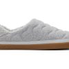 TOMS Slippers | Women'S Grey Quilted Felt Ezra Slippers | Toms