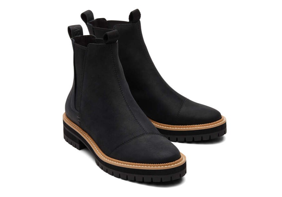 TOMS Boots & Booties | Dakota Boot Black Water Resistant Leather Ortholite | Toms