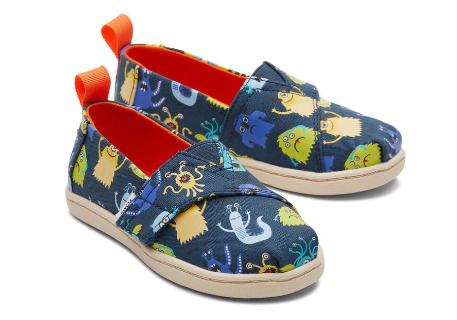 TOMS Prints & Patterns | Tiny'S Blue Glow In The Dark Emotion Monsters Alpargatas | Toms