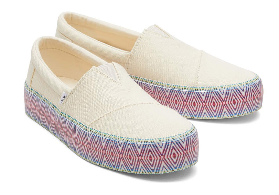 TOMS Platforms | Women'S Cream Diamond Fenix Platform Slip On Sneaker | Toms