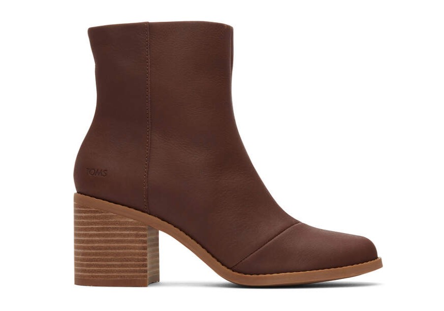 TOMS Boots & Booties | Women'S Brown Leather Evelyn Boots | Toms